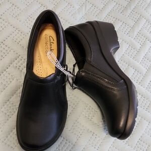 Clarks Black Leather Comfort Loafers